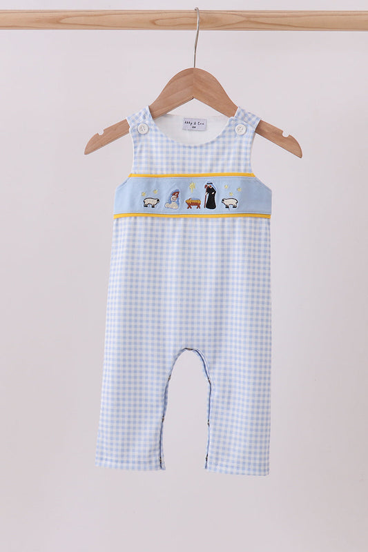 Boys Blue Nativity Embroidery JonJon